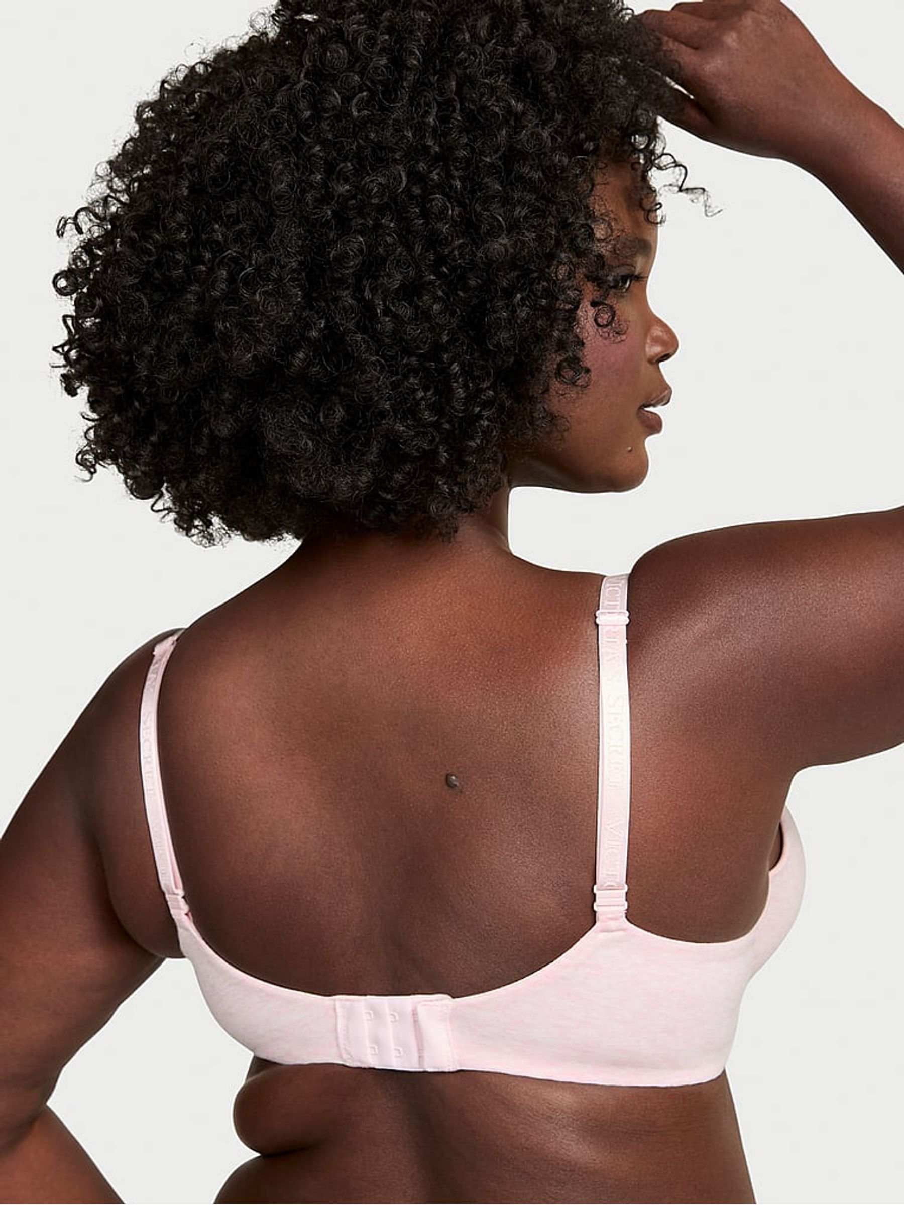 Pink Petal Heather Full Cup Push Up Cotton Logo Bra