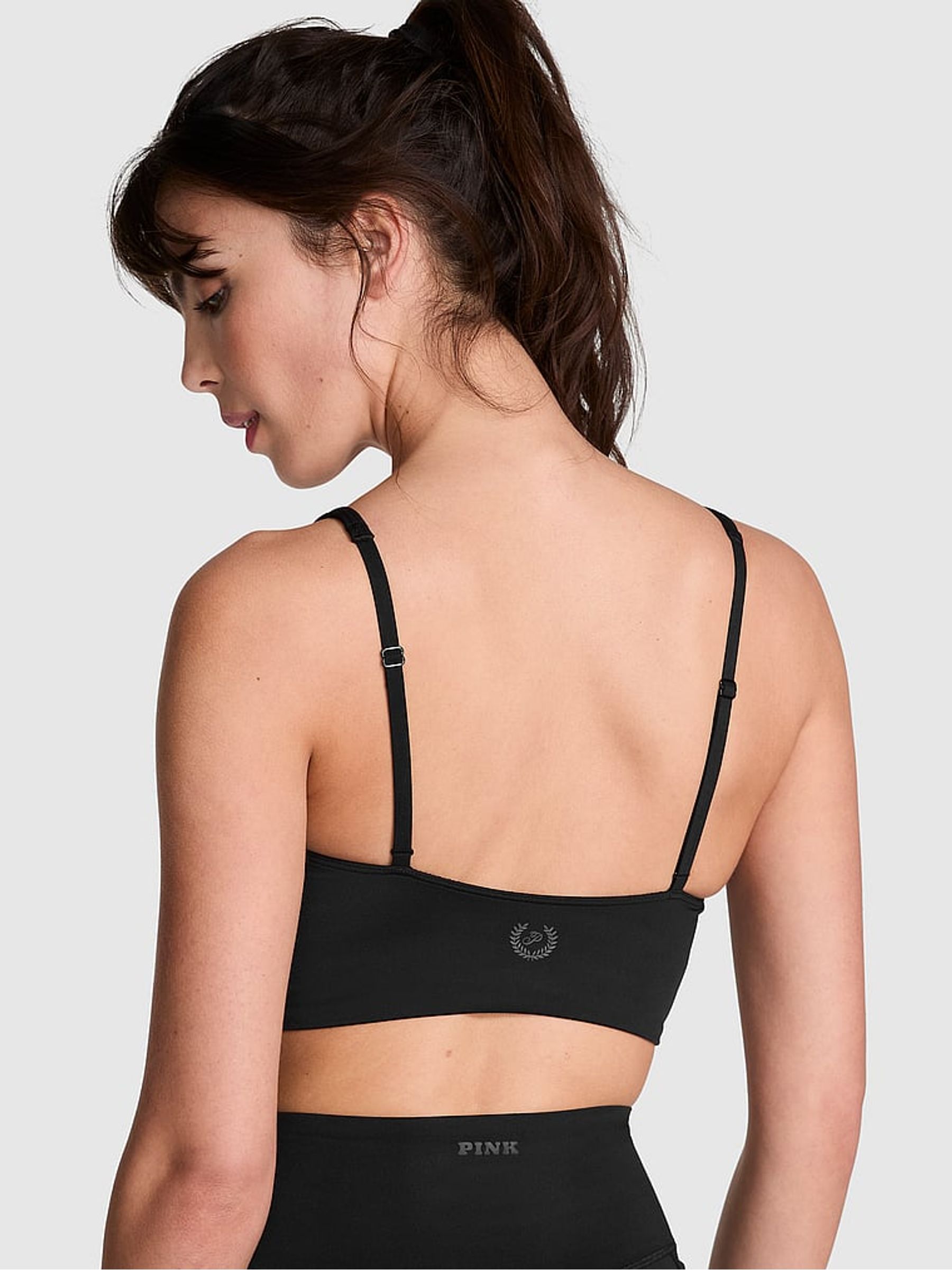 Black Relay Cinched Plunge Bra
