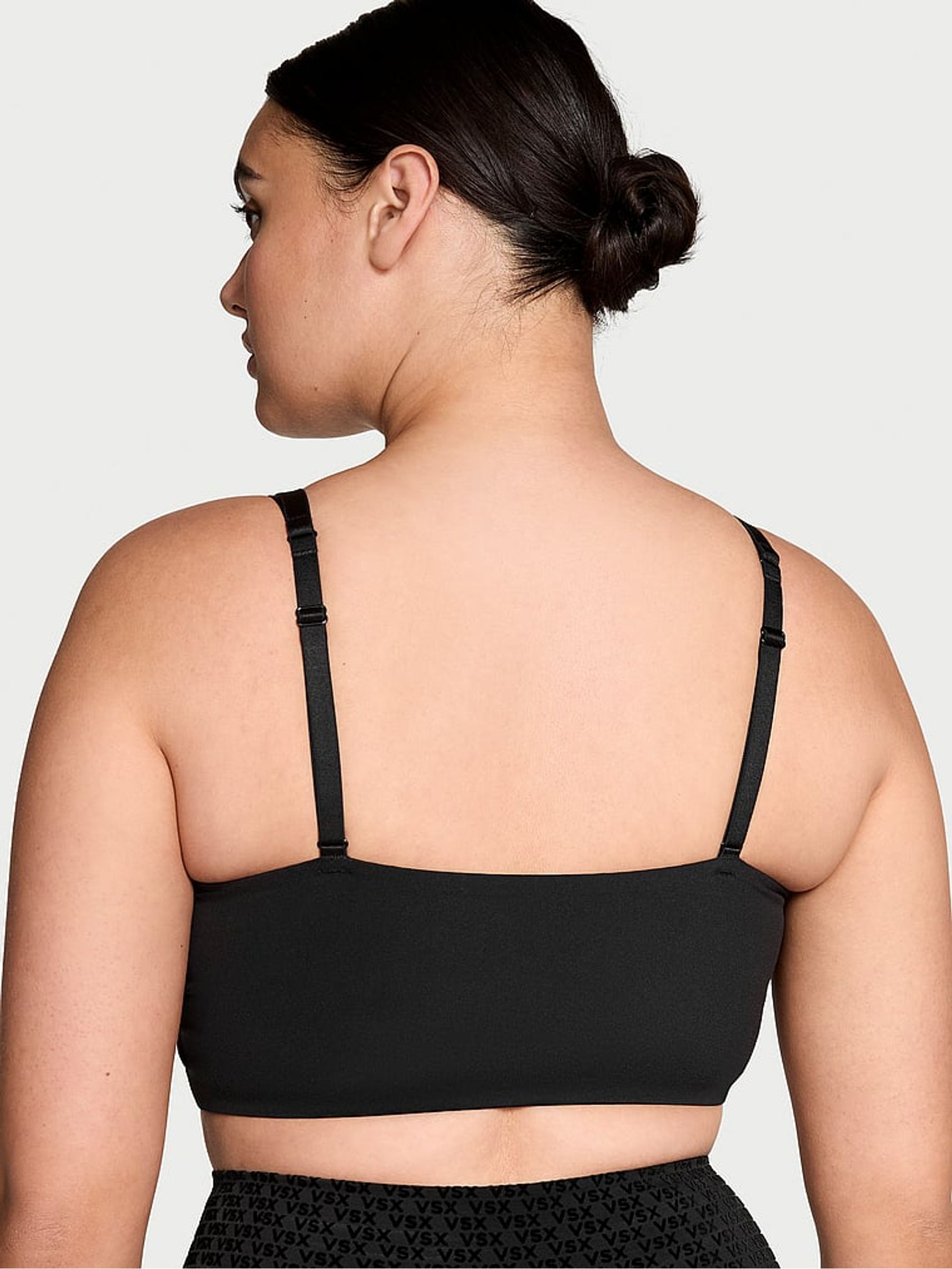 Black Longline Elevate™ Logo Mesh Low Support Sports Bra