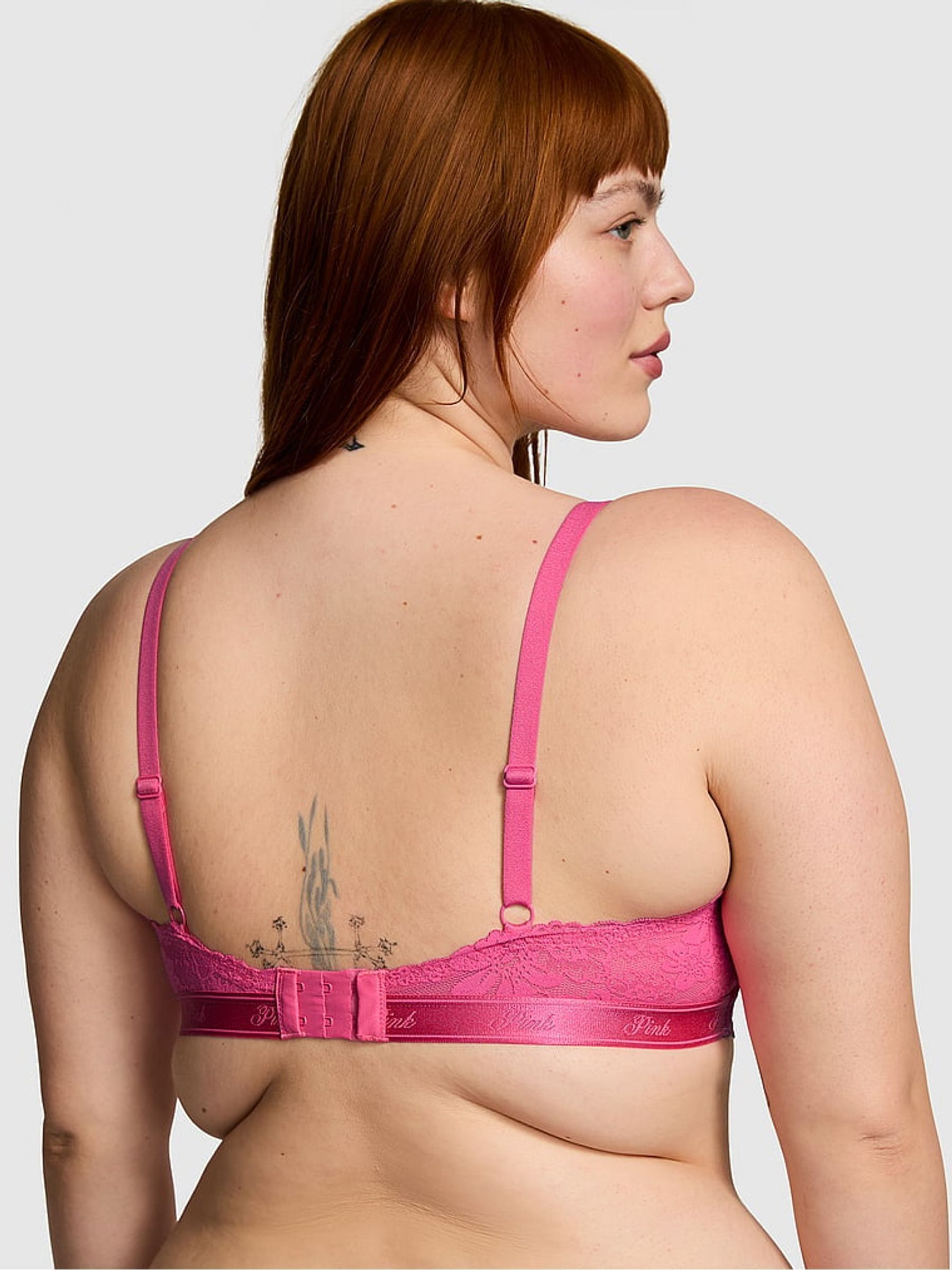 Pink Rose Balcony Lace Push Up Bra