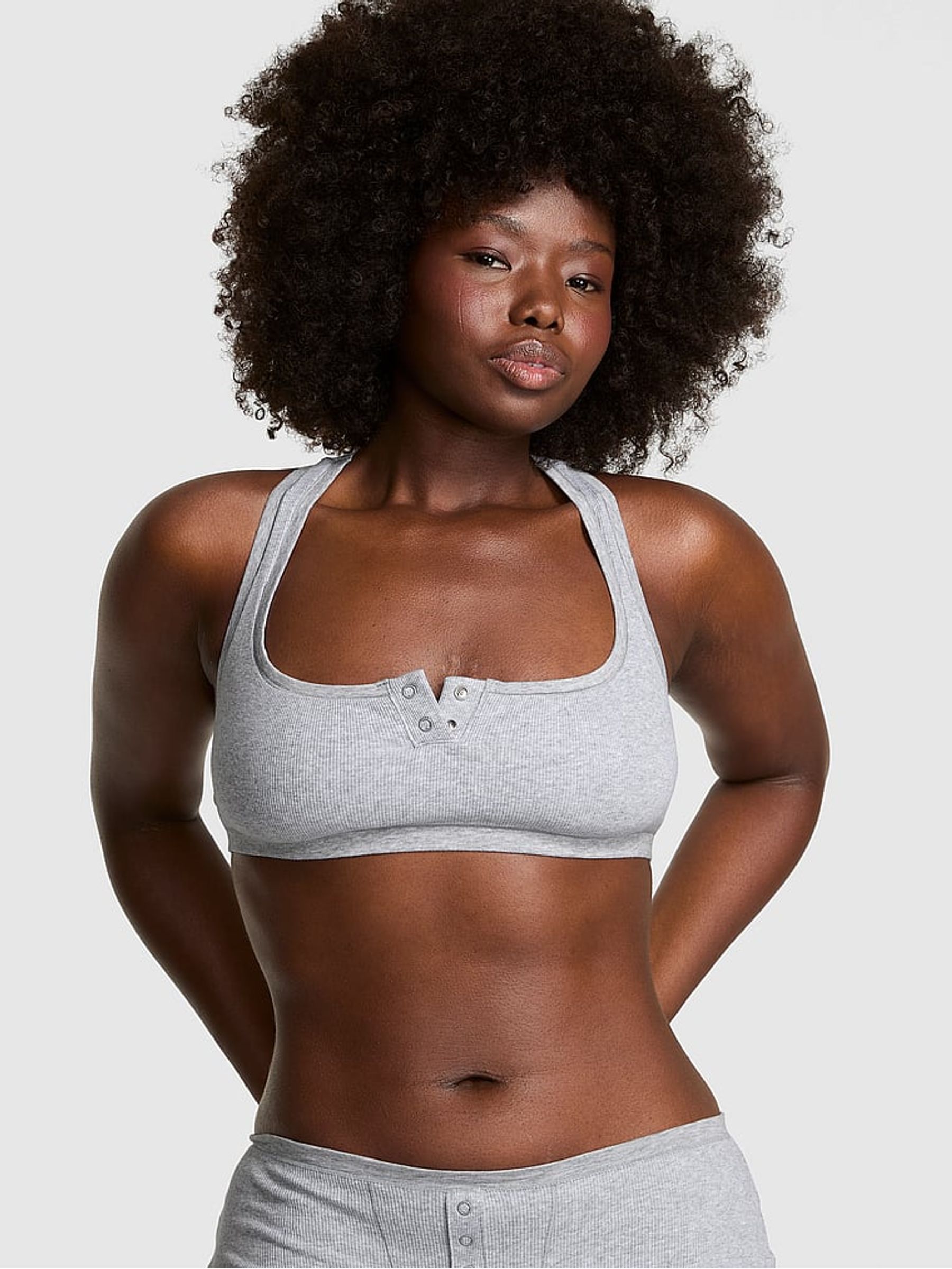 Medium Heather Grey Cotton Dorm Bralette