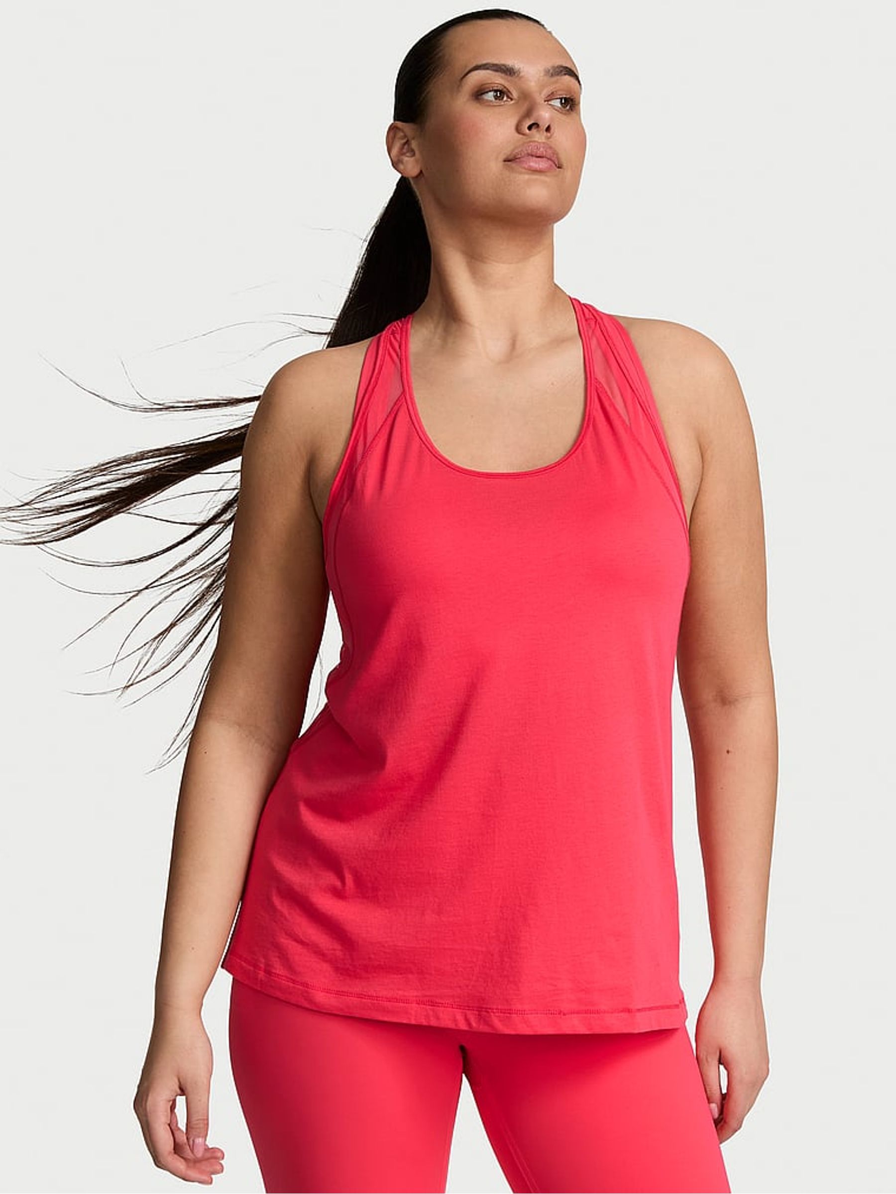 Pink Island Racerback Mesh Tank Top
