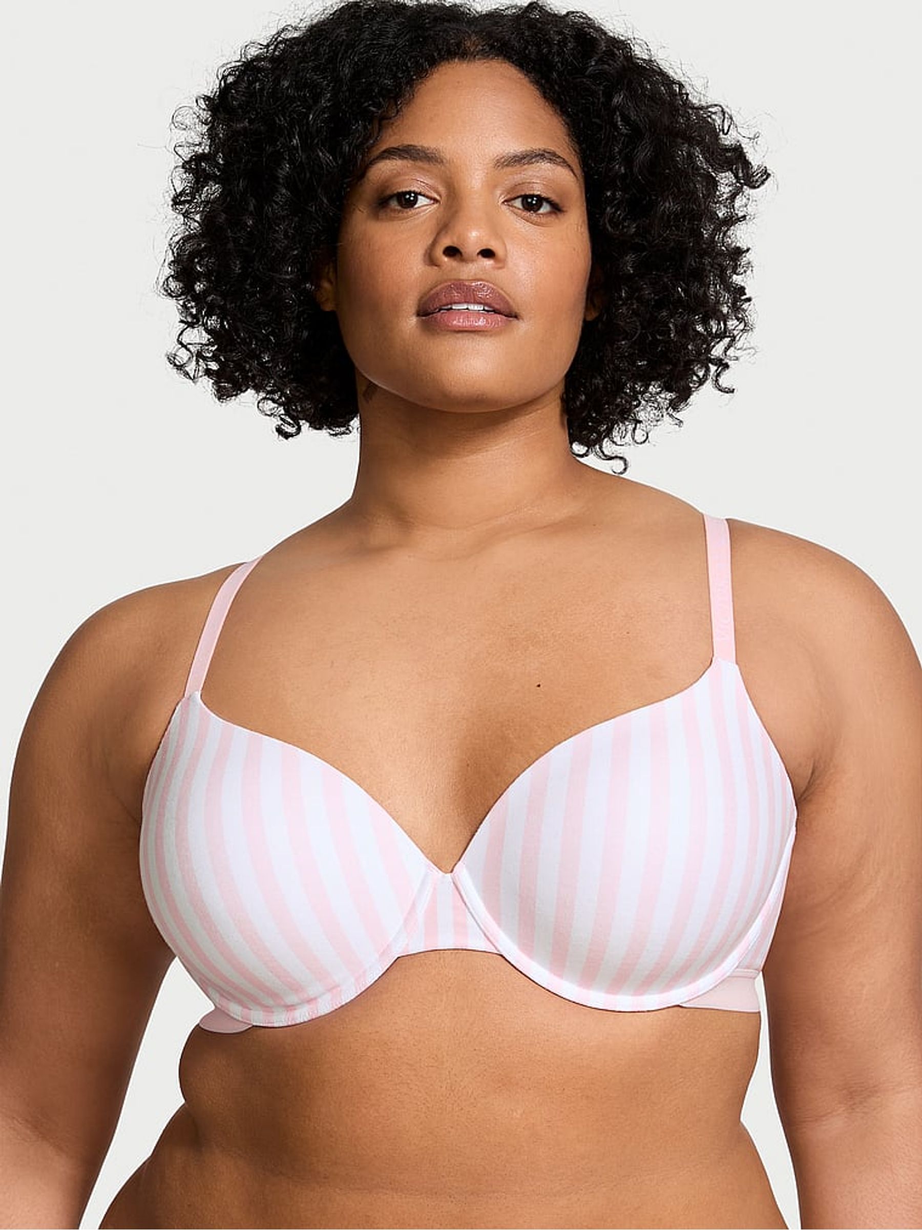 Pink Stripe Demi Lightly Lined Bra