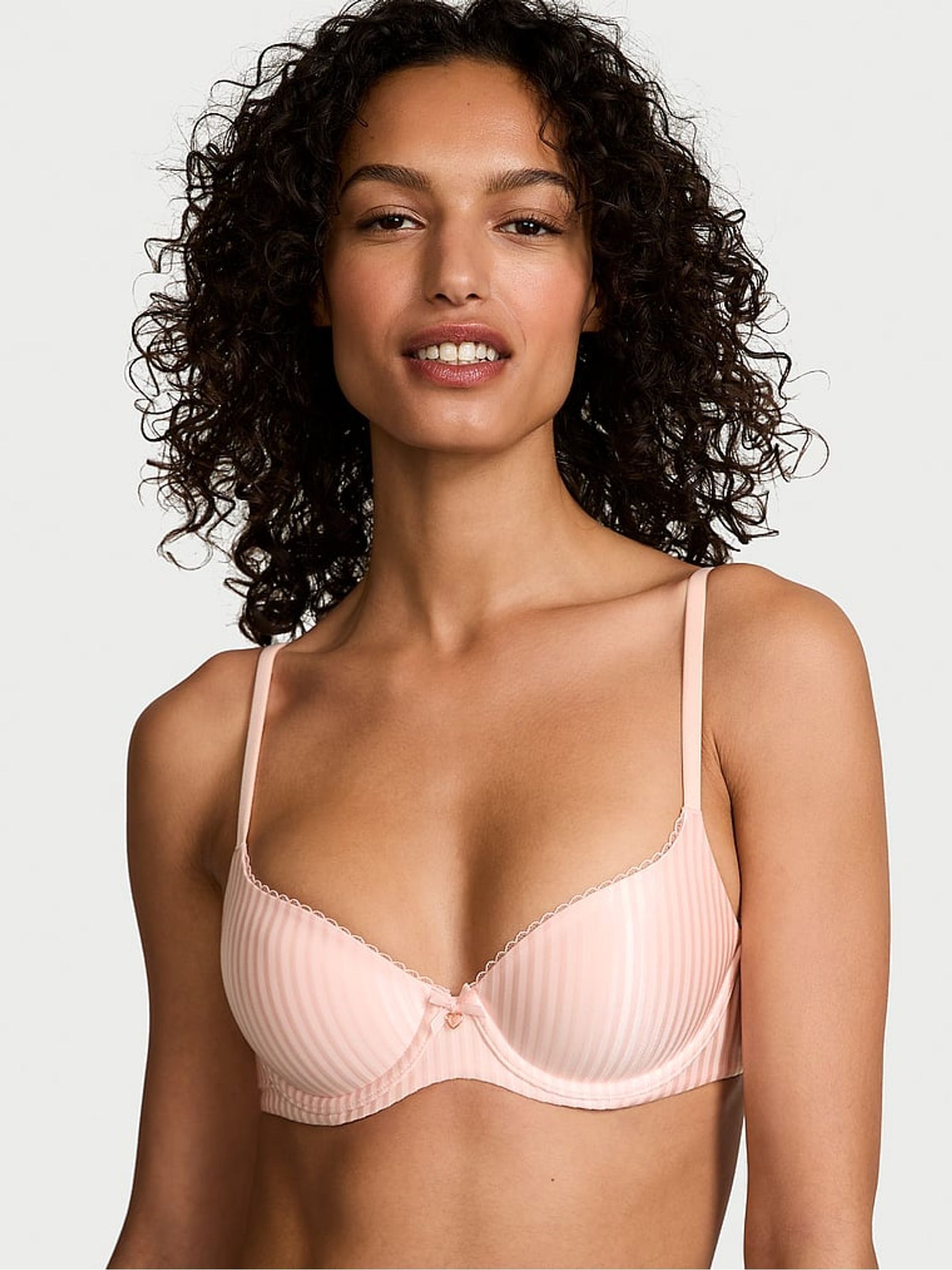Purest Pink Stripe Demi Bra