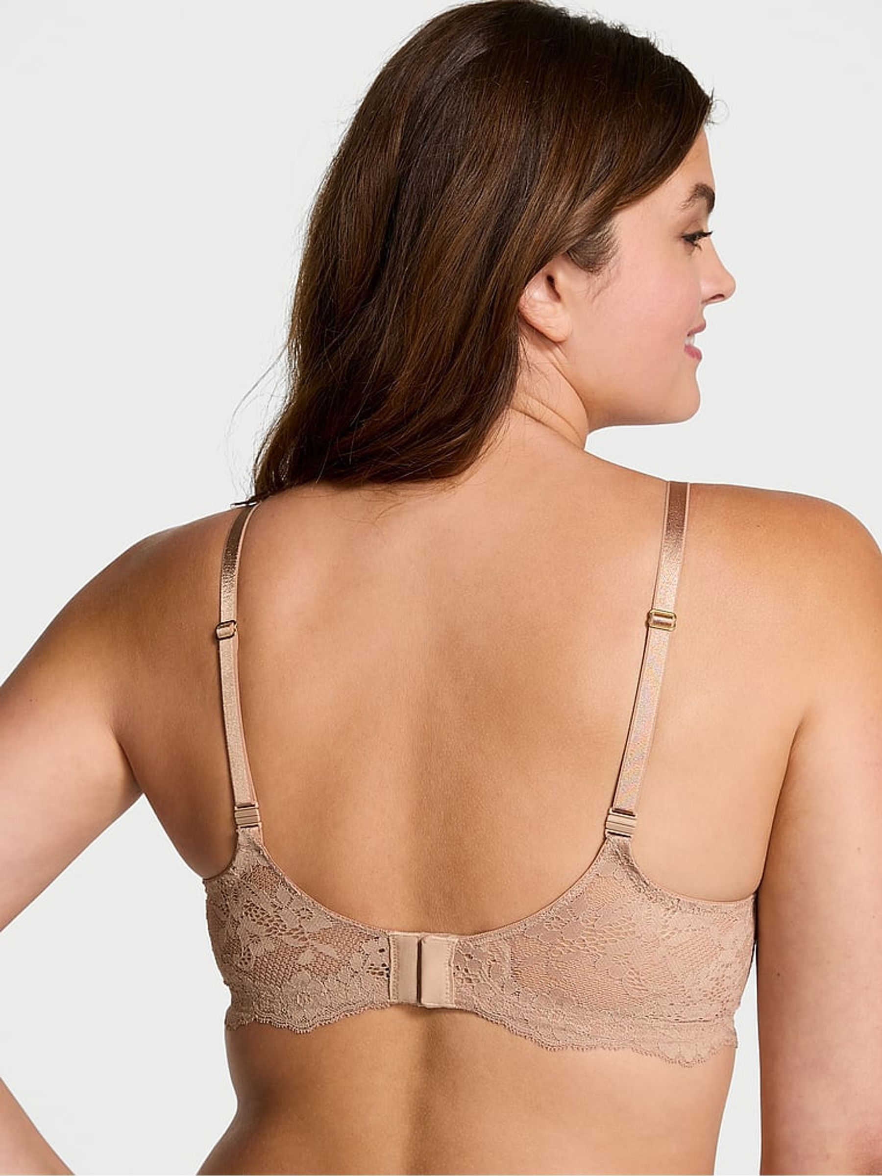 Praline Nude Lace Trim Lightly Lined Demi Bra