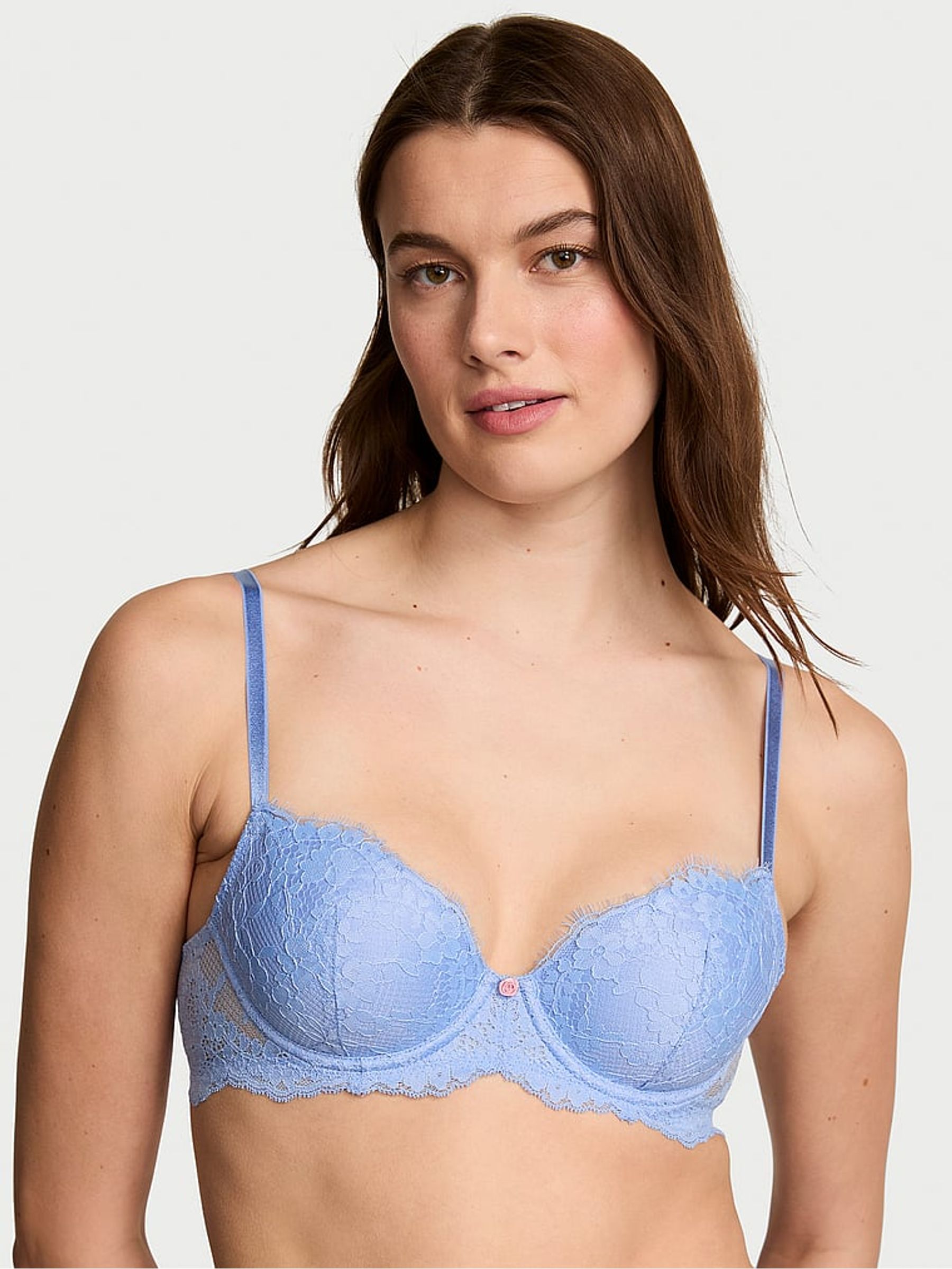 Blue Cameo Lightly Lined Demi Lace Bra