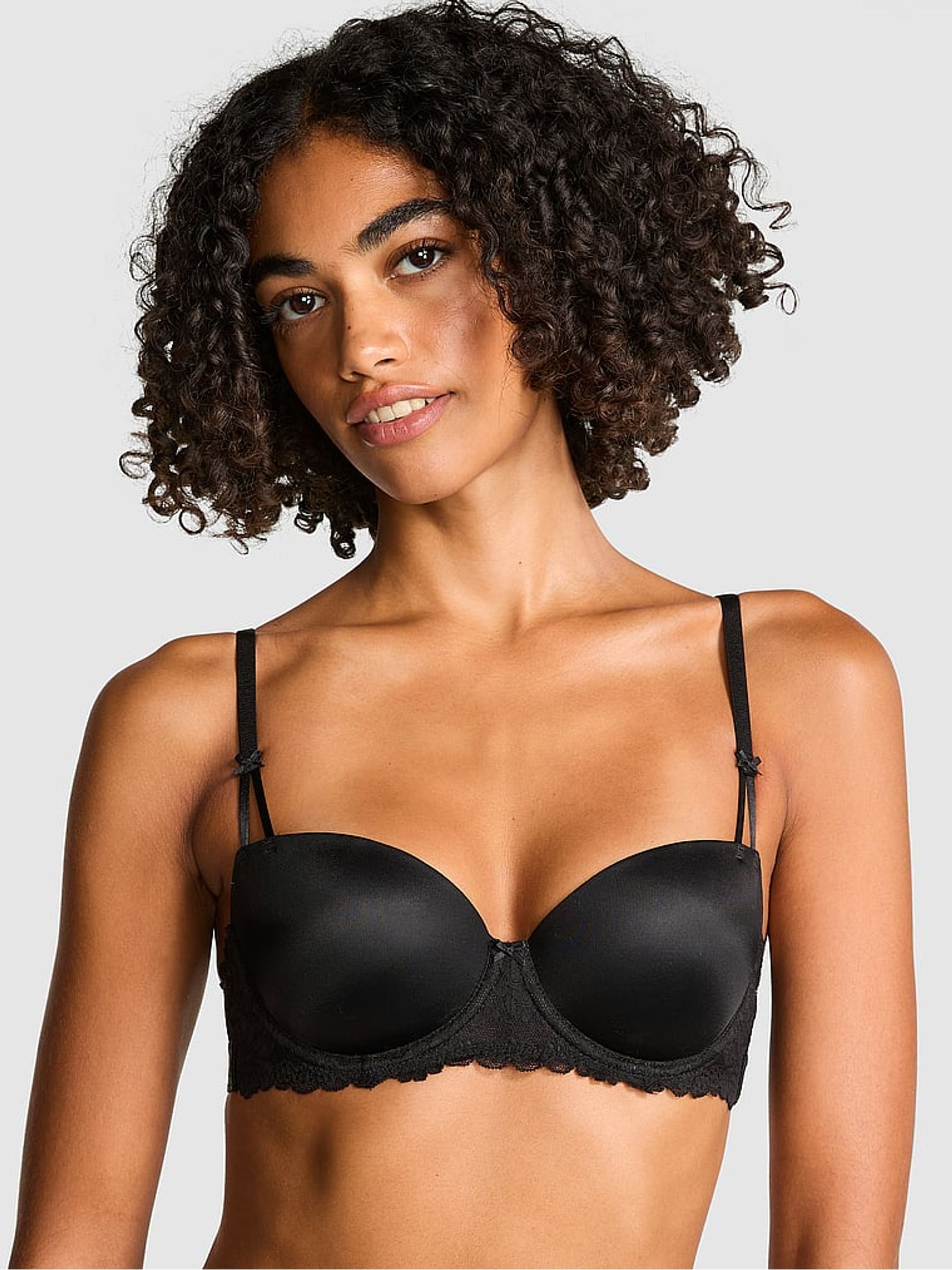 Black Push Up Balcony Bra