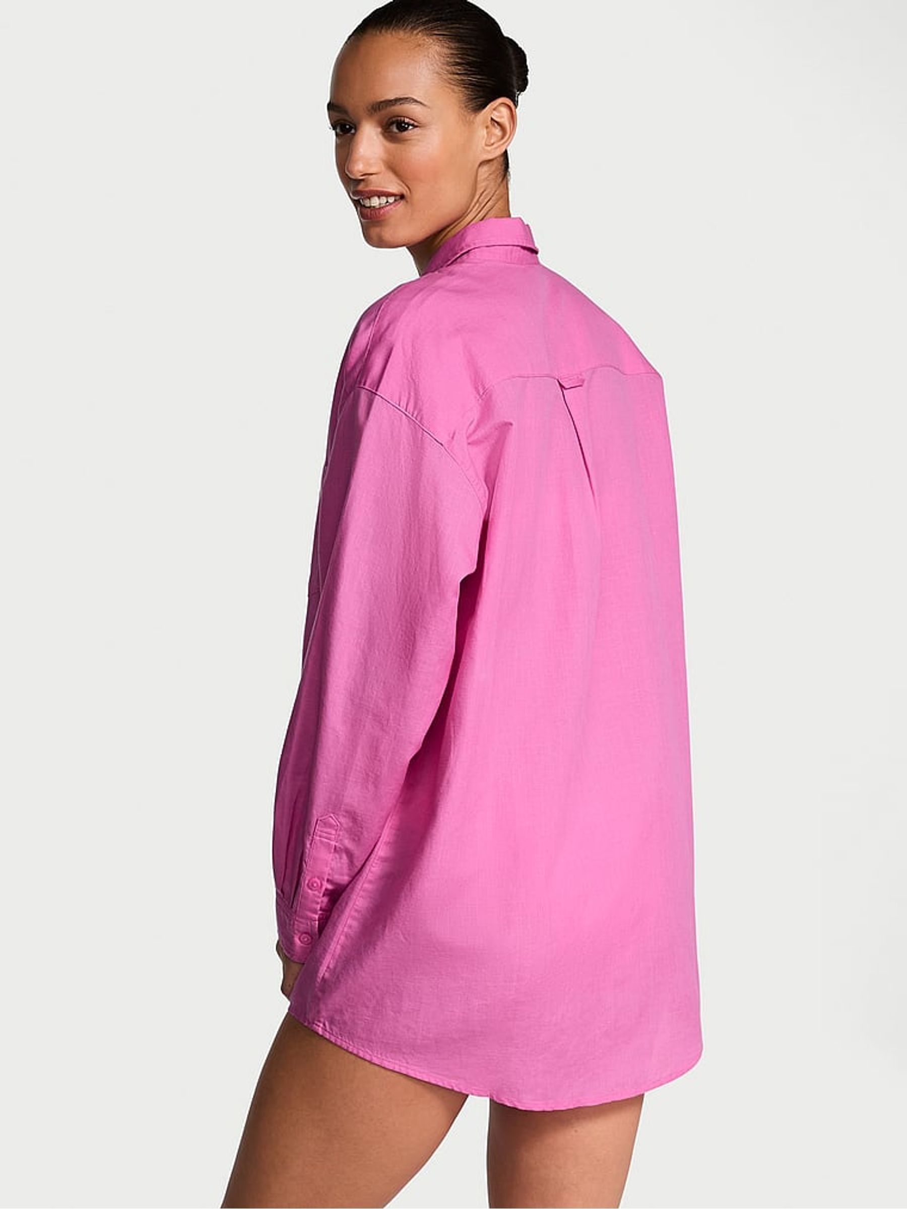 New Peony Pink Oversized Cover Up Shirt