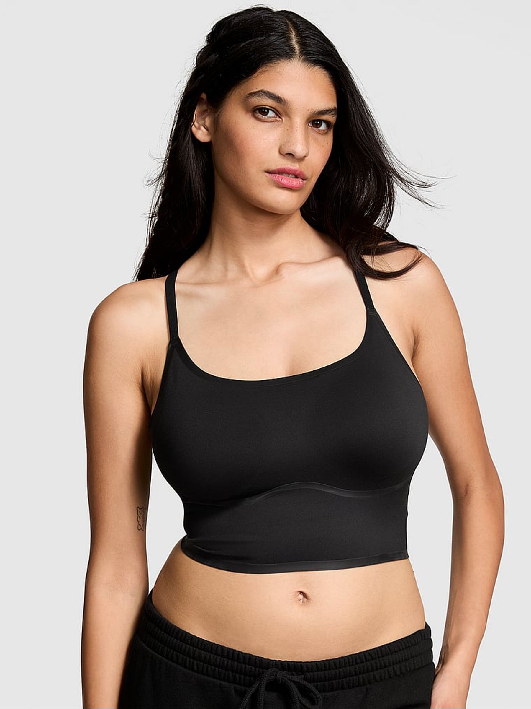 Black Relay Racerback Sports Bra