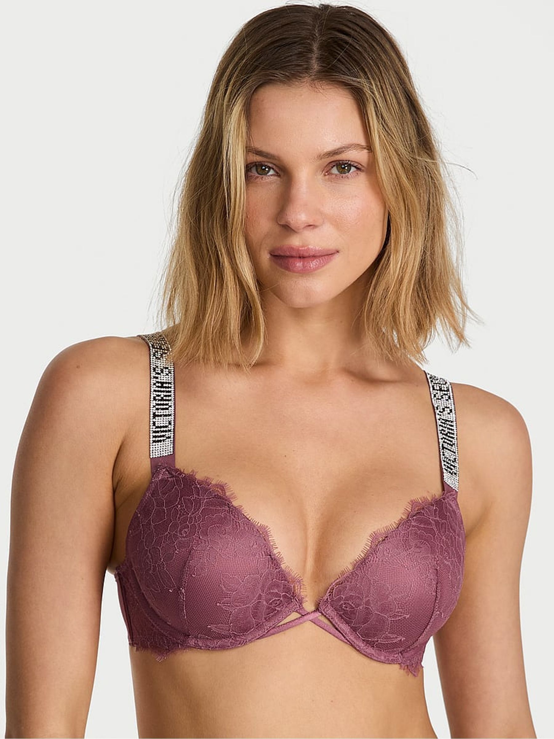 Purple Vapor Push Up Shine Strap Bra