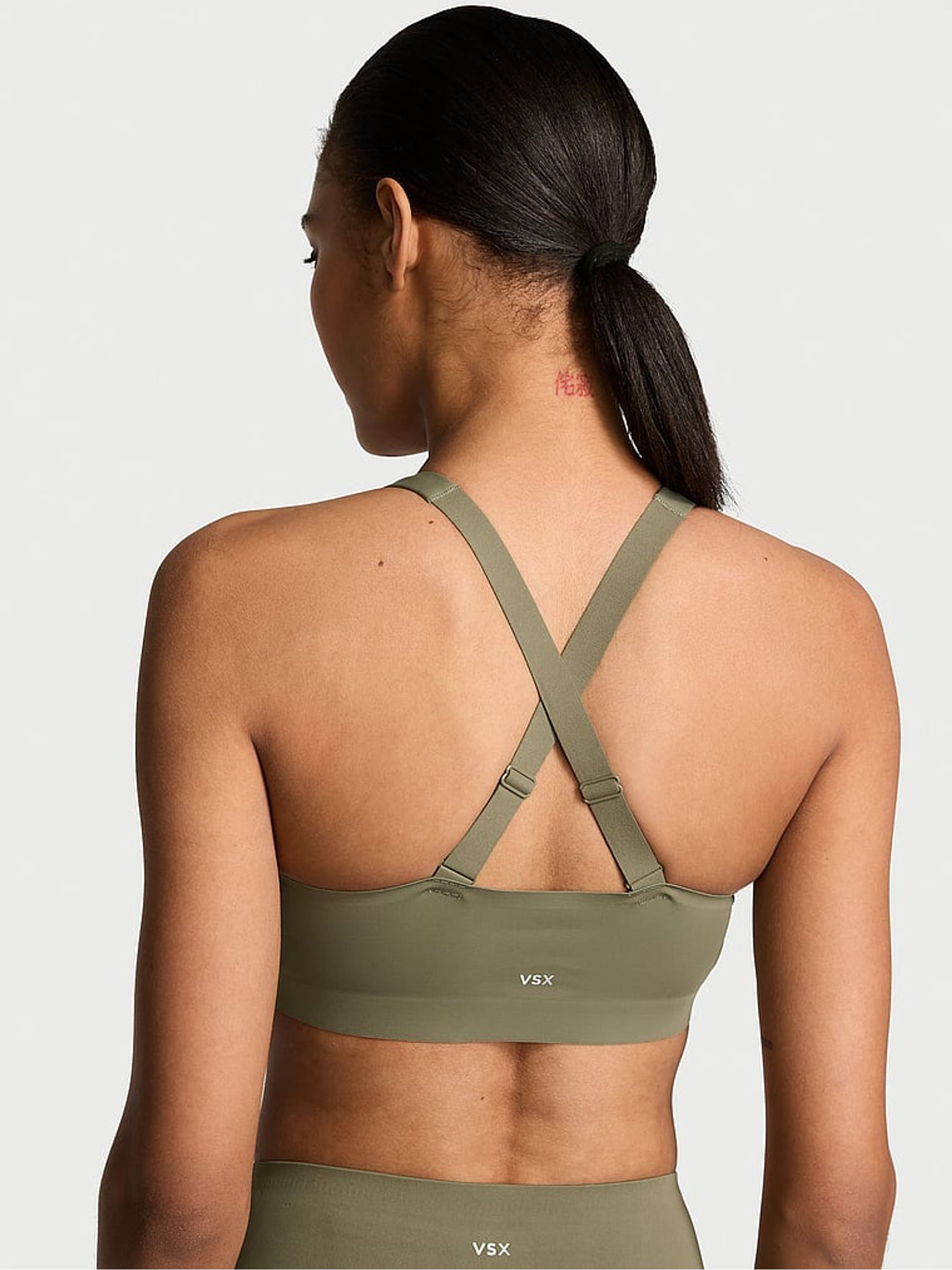 Desert Cactus Green Front Close High Support Sports Bra