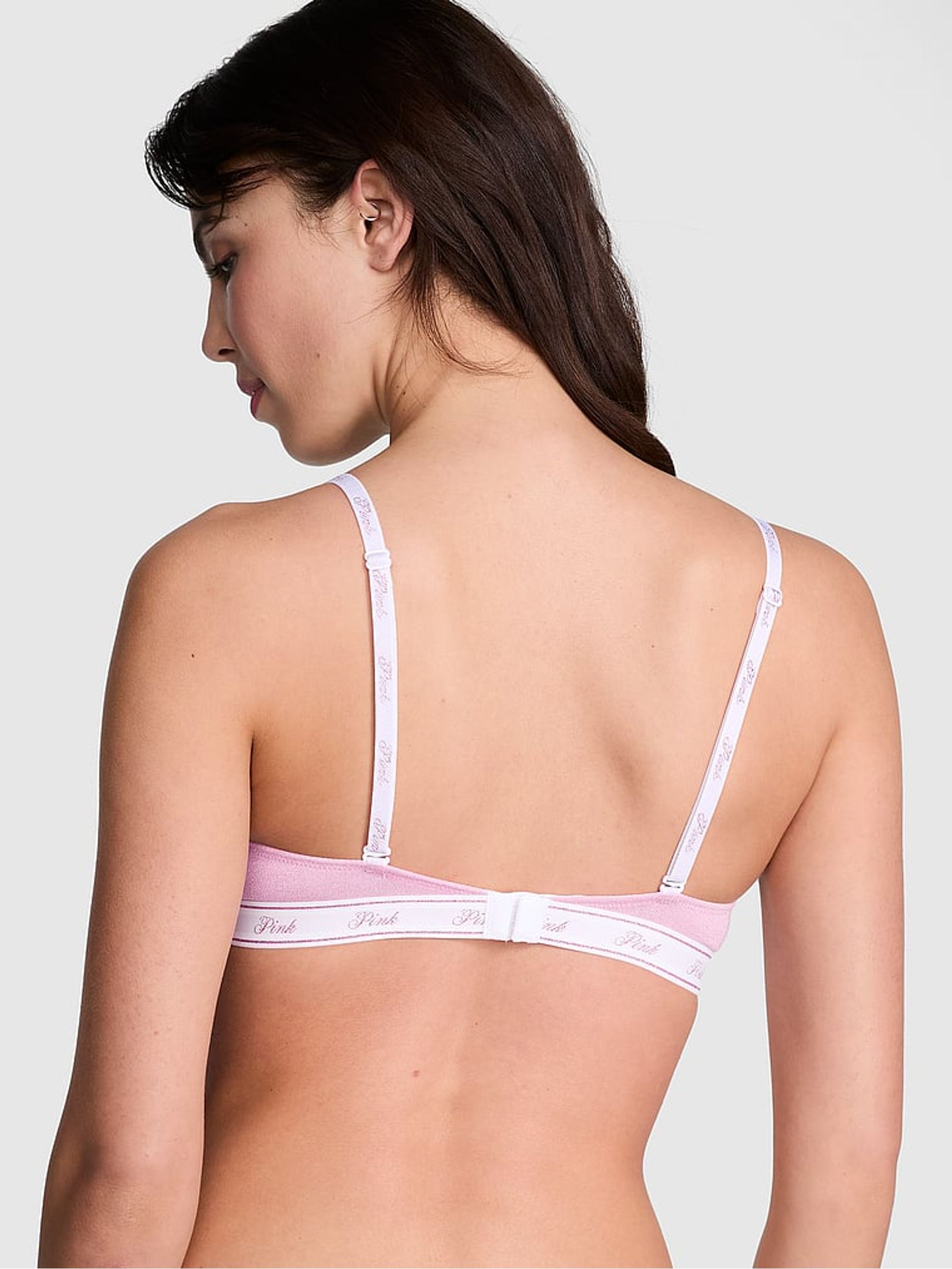 Petal Pink Shine T Shirt Cotton Logo Bra