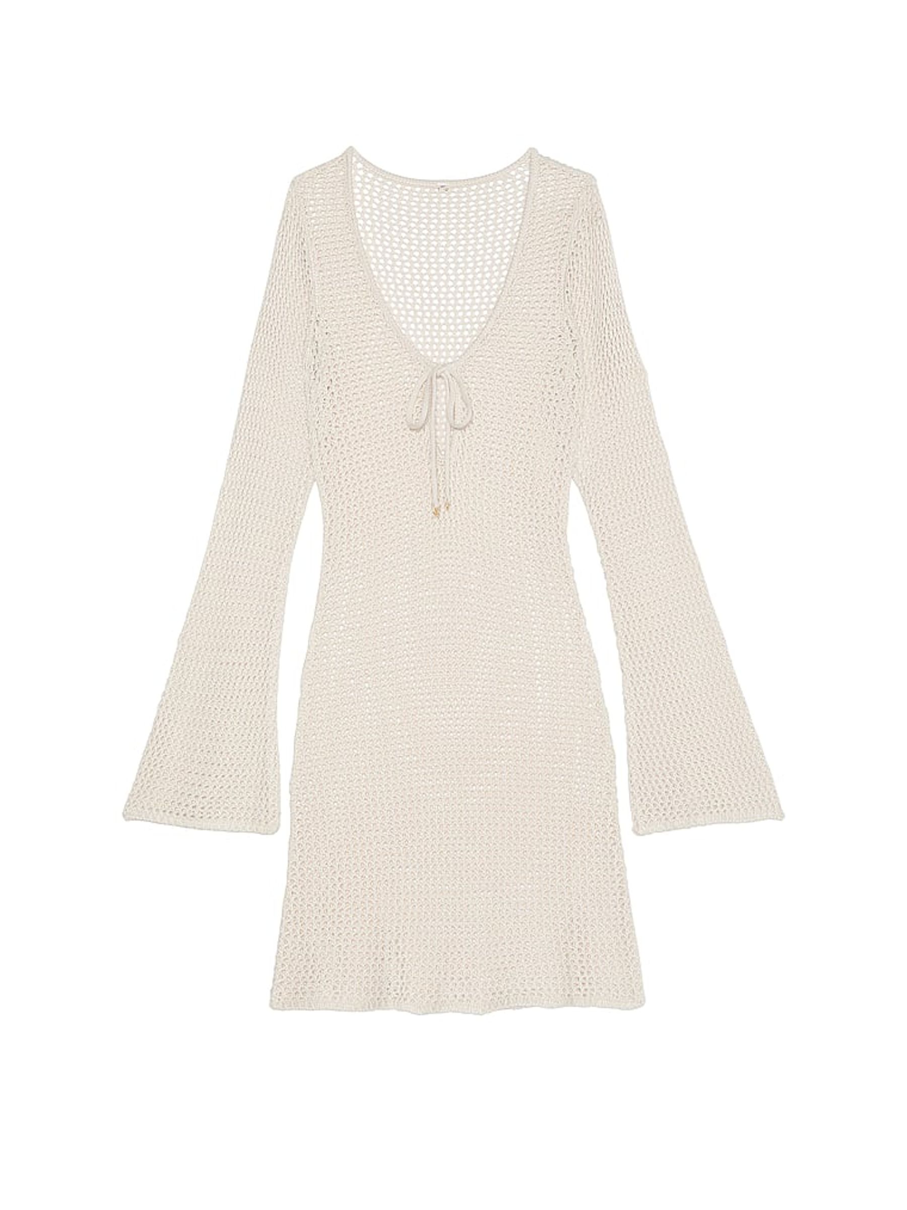 Cream Crochet Cover Up Mini Dress