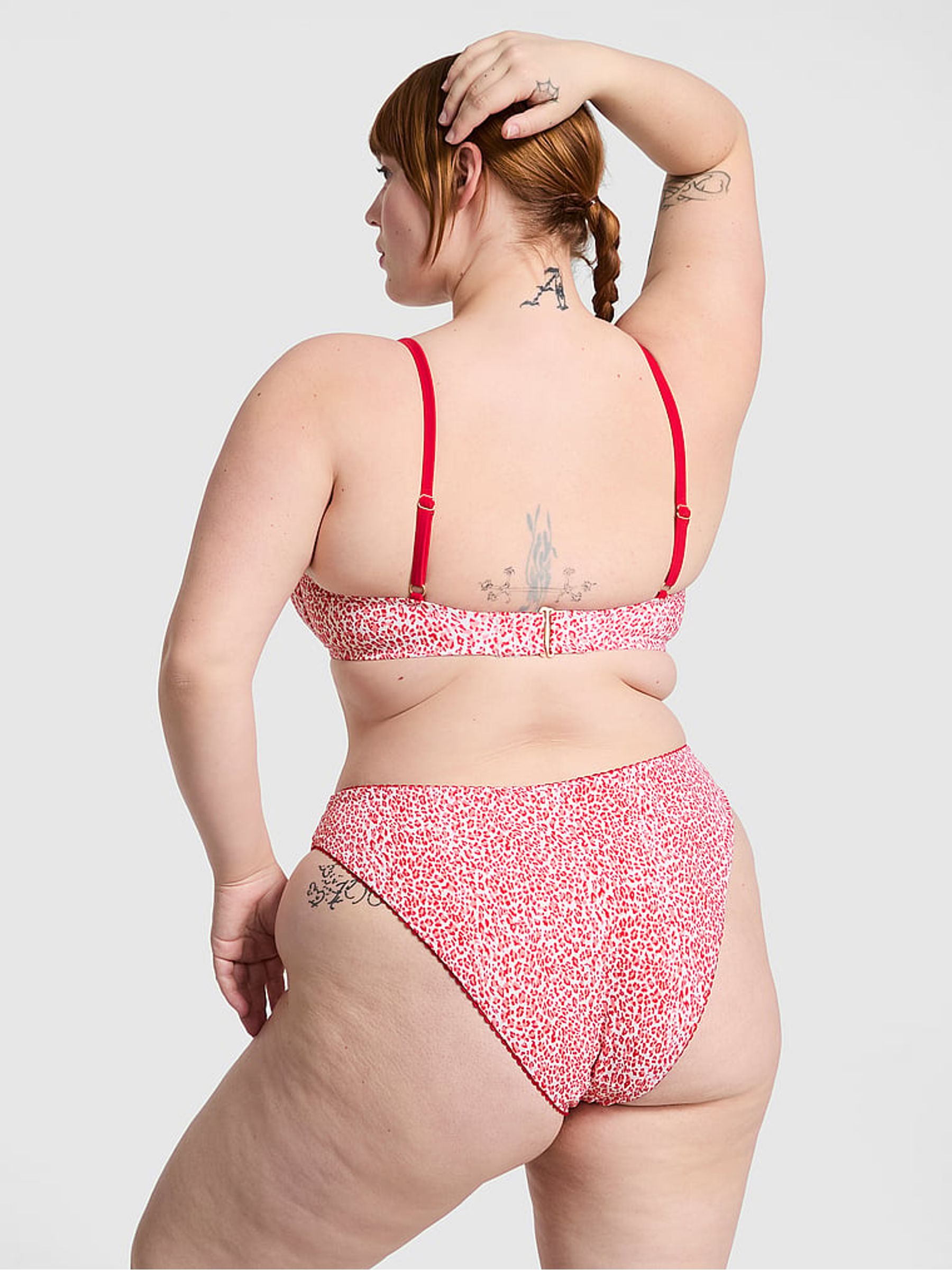 Red Leopard Wired Bikini Top