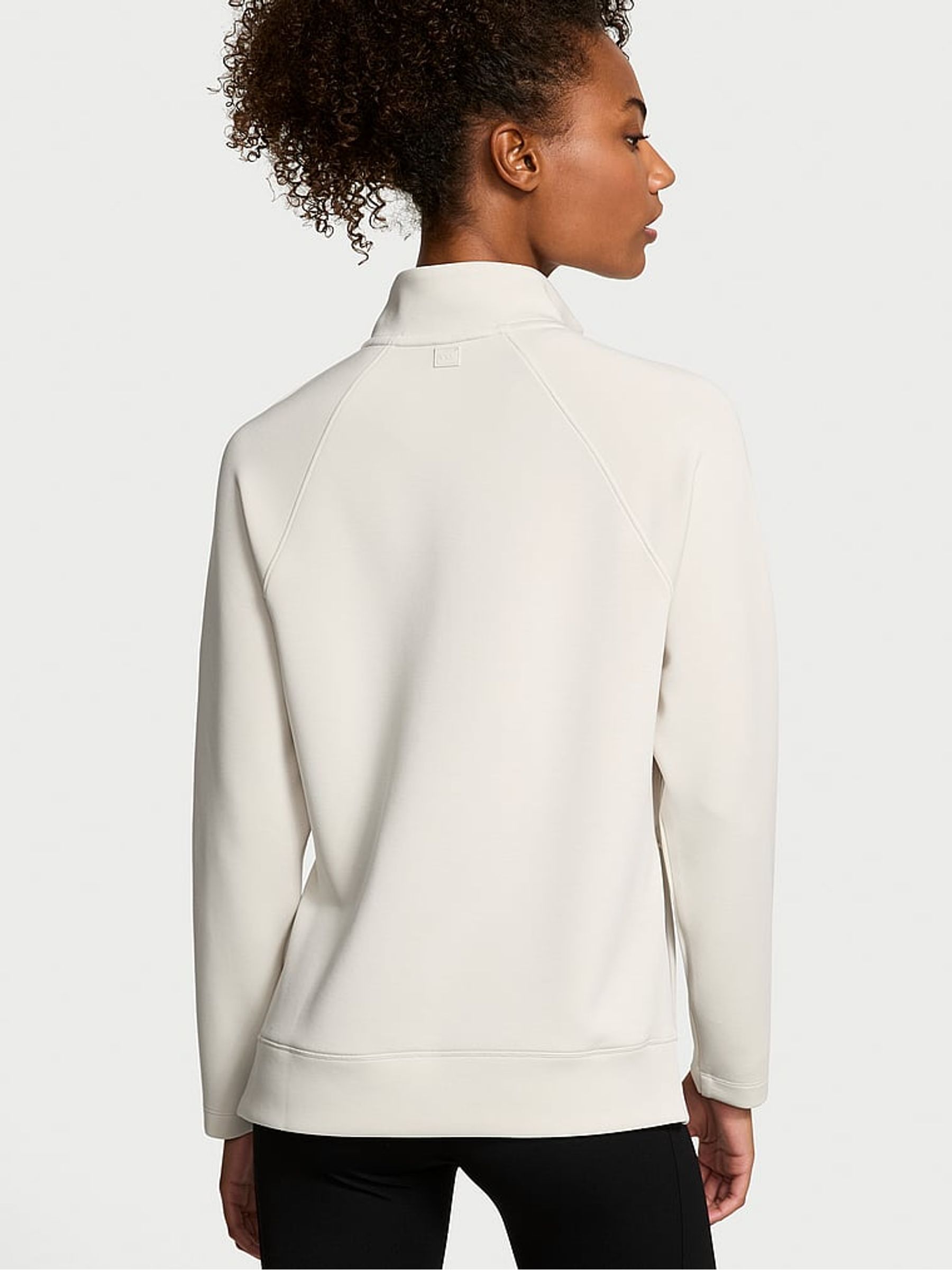 Plaster White Featherweight Knit Half Zip Sweatshirt