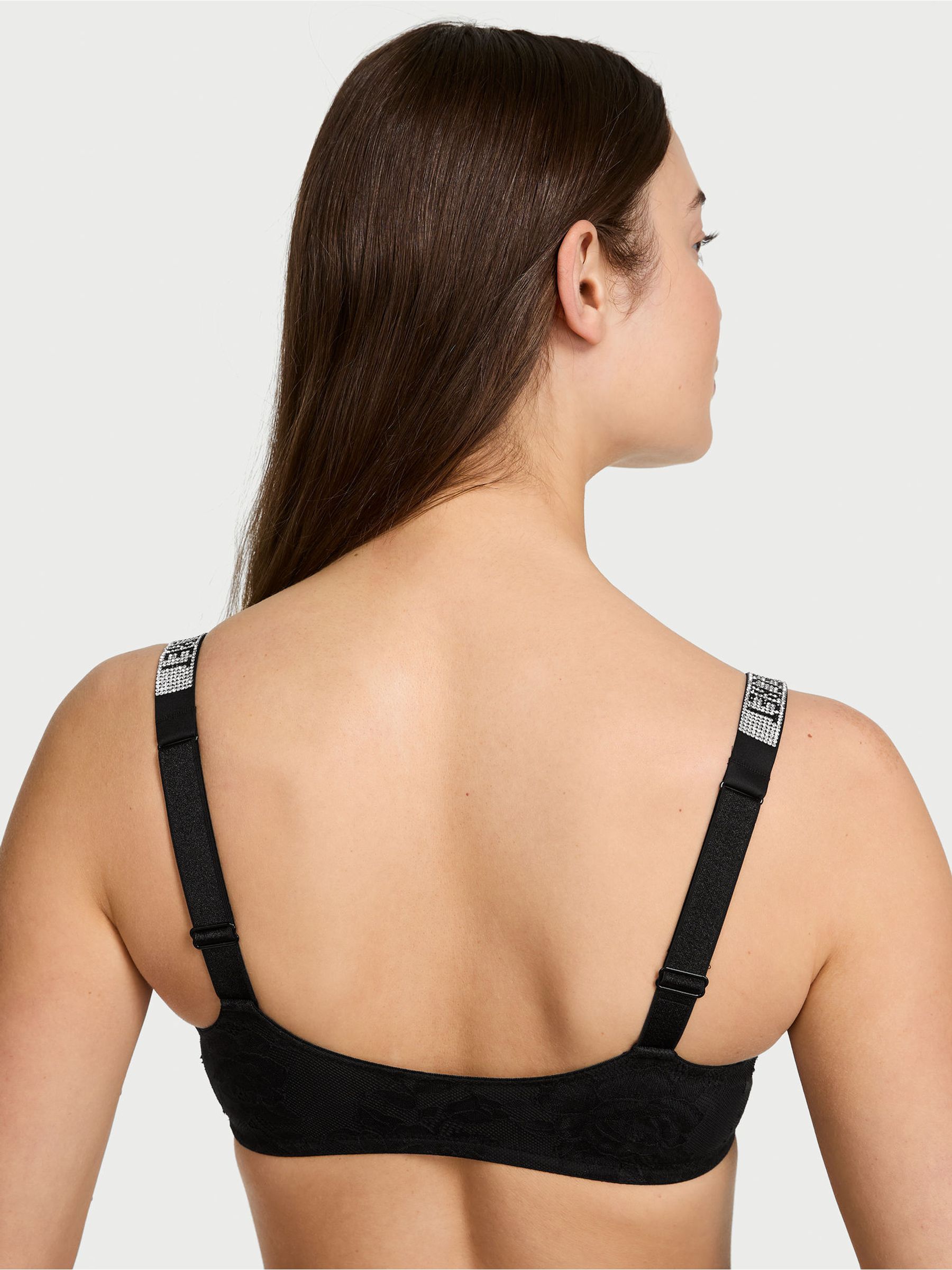 Black Shine Strap Lace Bralette