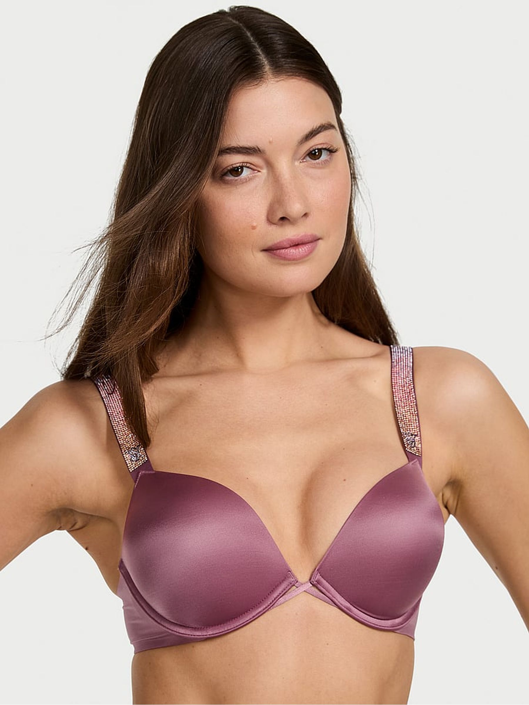 Purple Vapor Ombre Add 2 Cups Push Up Bombshell Shine Strap Bra
