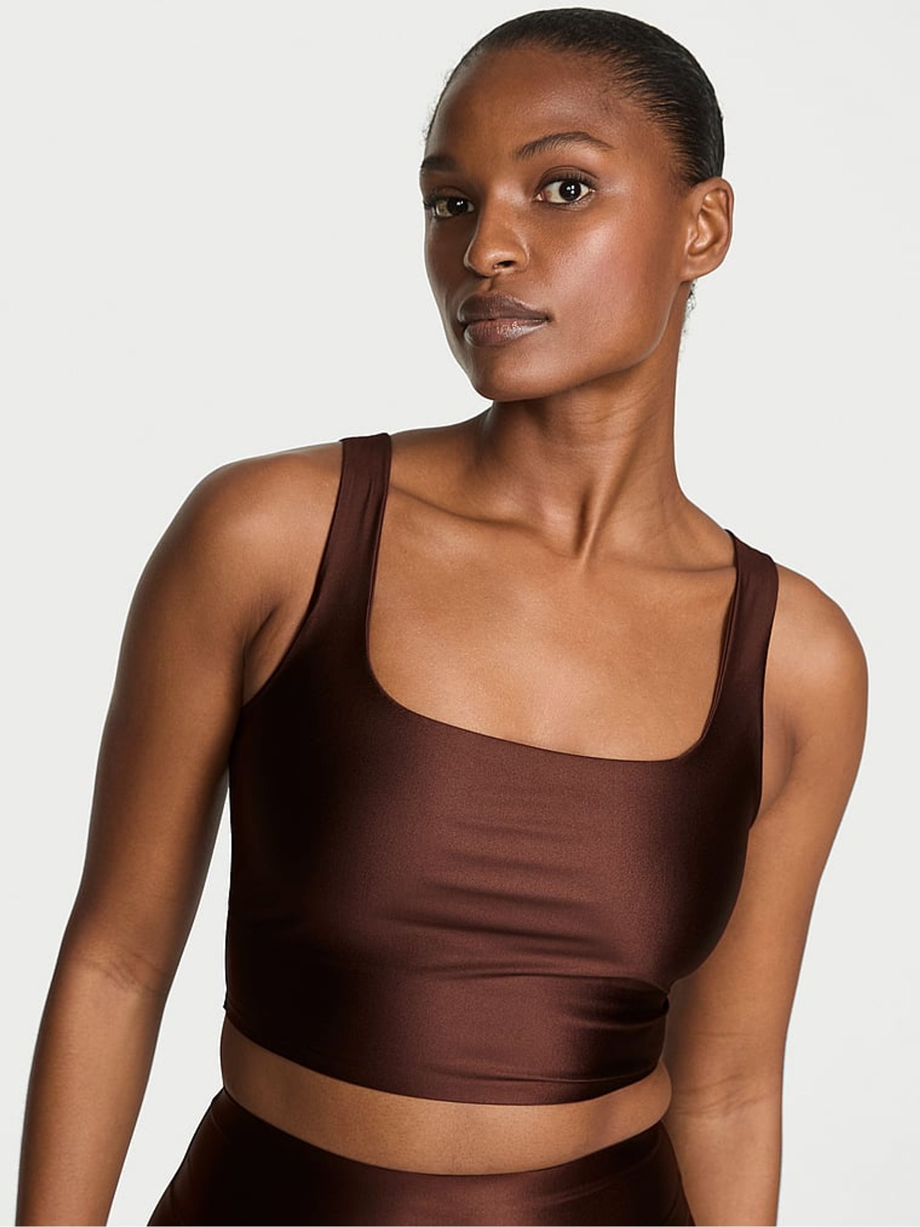 Ganache Brown Shine Bra Top