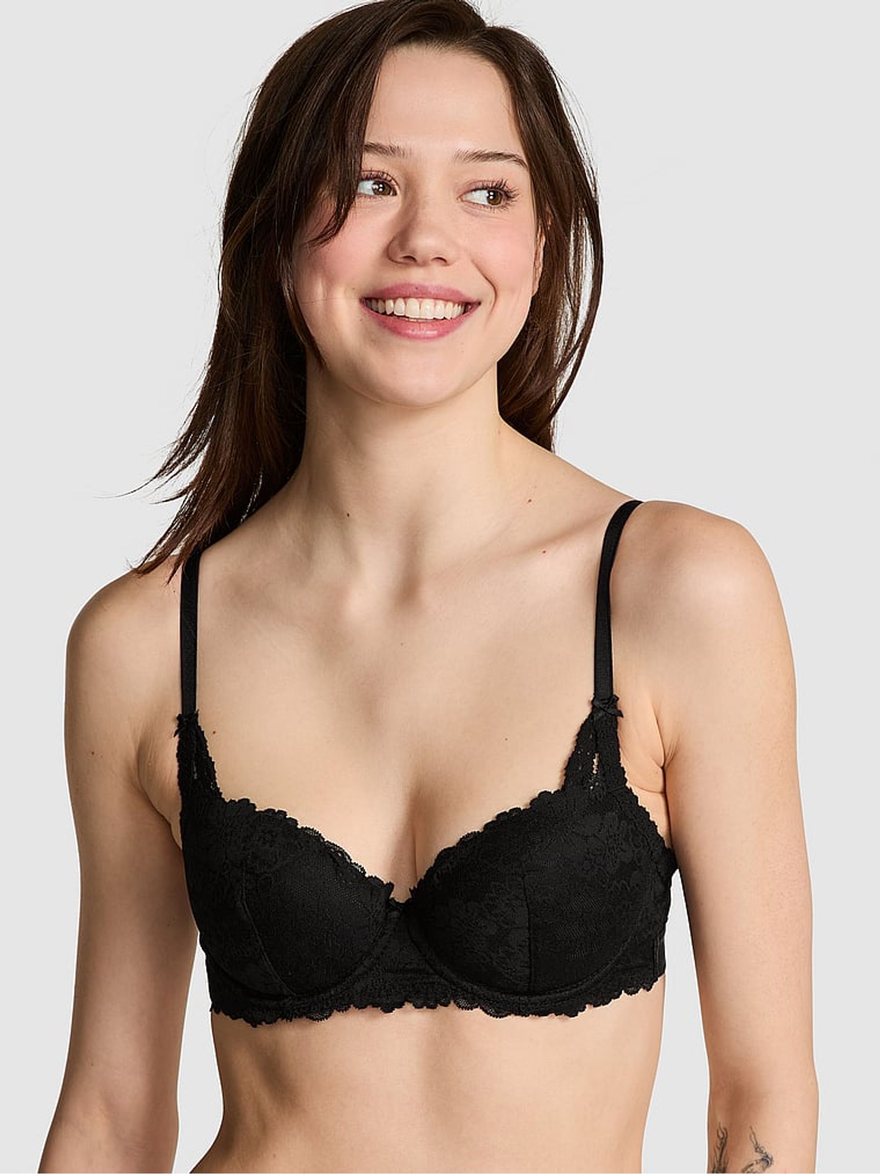 Black Lace Lightly Lined Balcony Bra