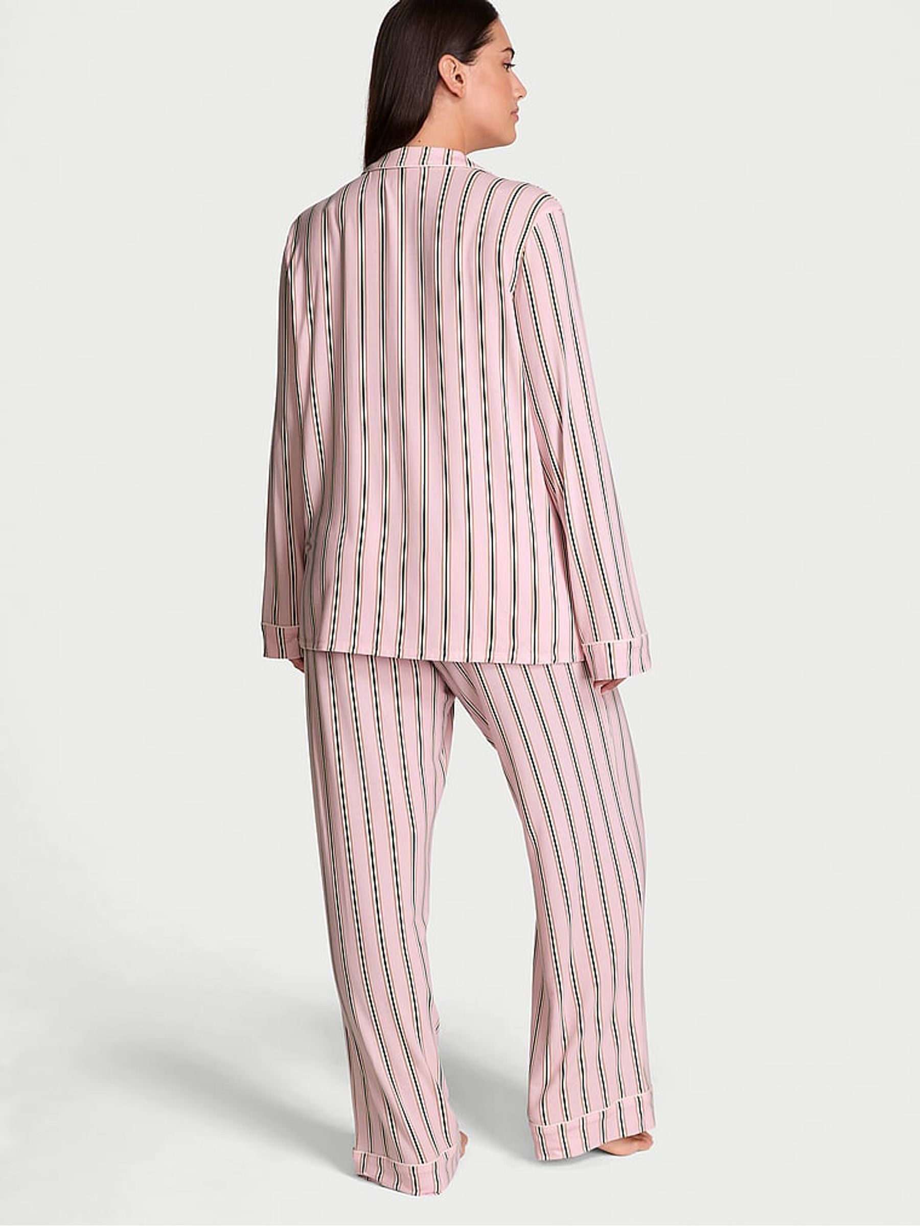 Pretty Blossom Stripe Pink Modal Long Pyjama Set